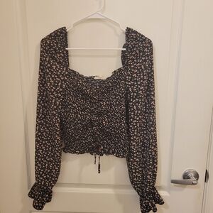 Floral Black and Pink Women's Top